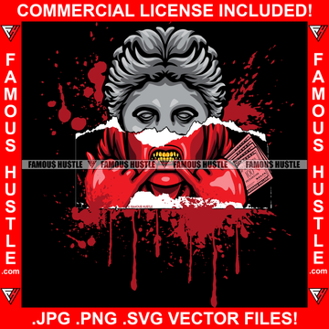 Gangster Statue Gold Teeth Cash Money Stack Blood Splash Bloody Background Hip Hop Rap Rapper Plug Trap Street Hood Ghetto Swag Thug Hustler Drip Boss Trench Famous Hustle Rich Art Graphic Design Logo T-Shirt Print Printing JPG PNG SVG Vector Cut File